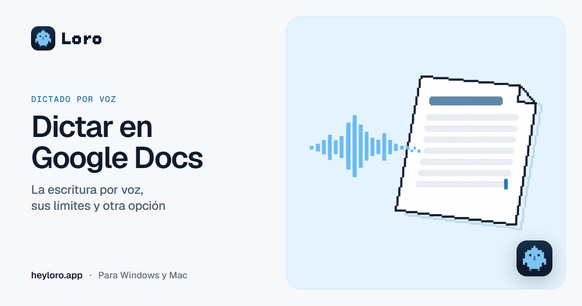 Cómo dictar en Google Docs con la escritura por voz (y fuera de Docs)